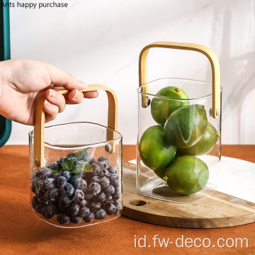 Perangkat makan keranjang buah Ice ember peralatan makan wadah kaca